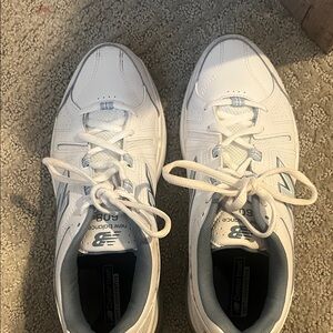 New Balance Womens White and Gray Athletic Shoes